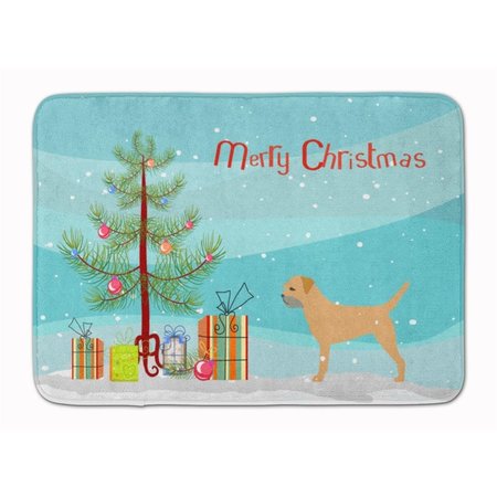 CAROLINES TREASURES Border Terrier Merry Christmas Tree Machine Washable Memory Foam Mat BB2907RUG